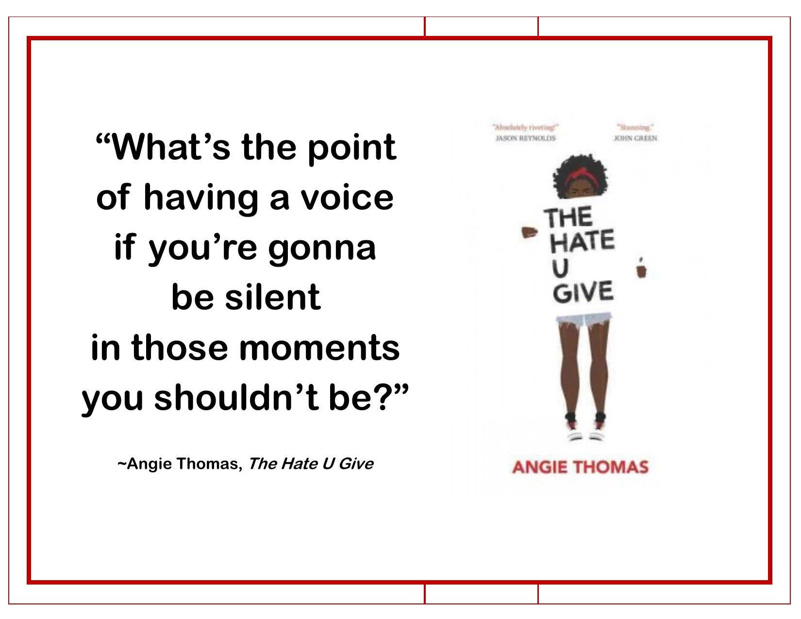 thesis of the hate you give